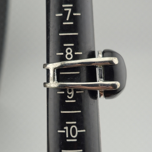 Sterling Silver Modernist Black Onyx Statement Ring Size 8.5 - Picture 10 of 10